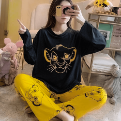 Black Yellow Simba Ladies NightSuit