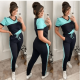 Blue With Black Panel Women Track Suit