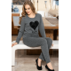 Grey Black Heart Ladies NightSuit
