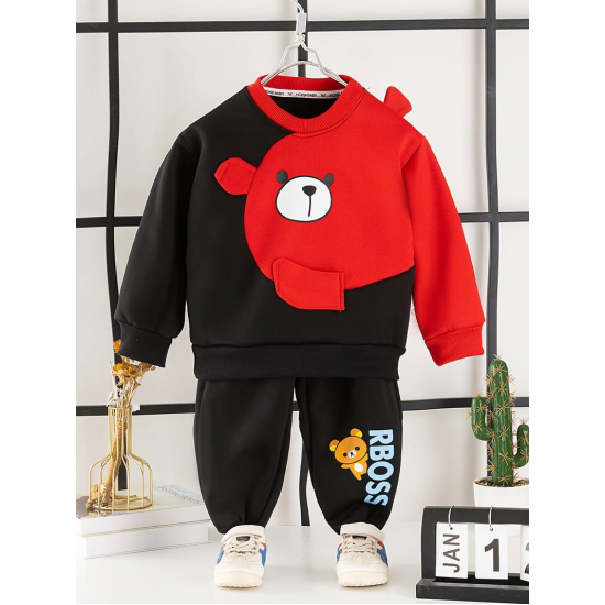 Kids Black and Red Boss Kids Sweatshirt and Pant