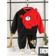 Kids Black and Red Boss Kids Sweatshirt and Pant