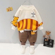 Kids Brown Cute Cat Sweatshirt and Pant