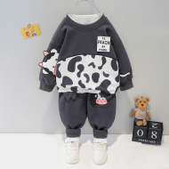 Kids Grey Cute Cow Sweatshirt and Pant
