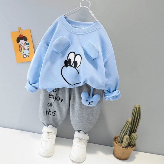 Kids Sky Blue Cute Sweatshirt and Pant