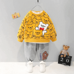 Kids Yellow Teddy Sweatshirt and Pant
