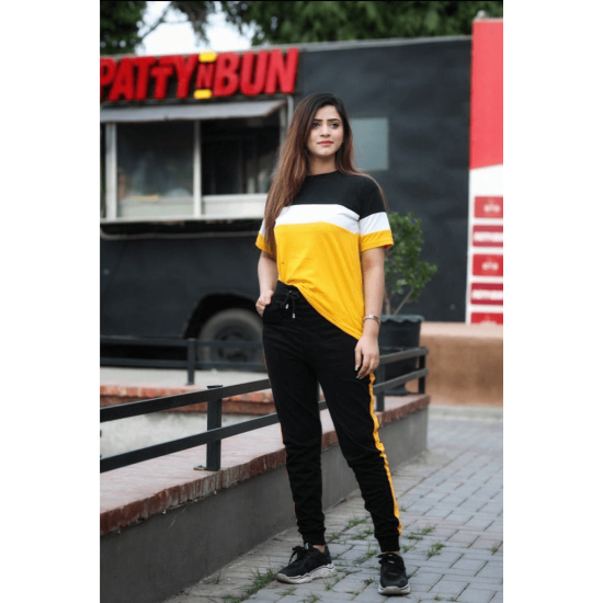 Multi Yellow Women Track Suit