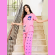 Pink Blue Pocket Ladies NightSuit