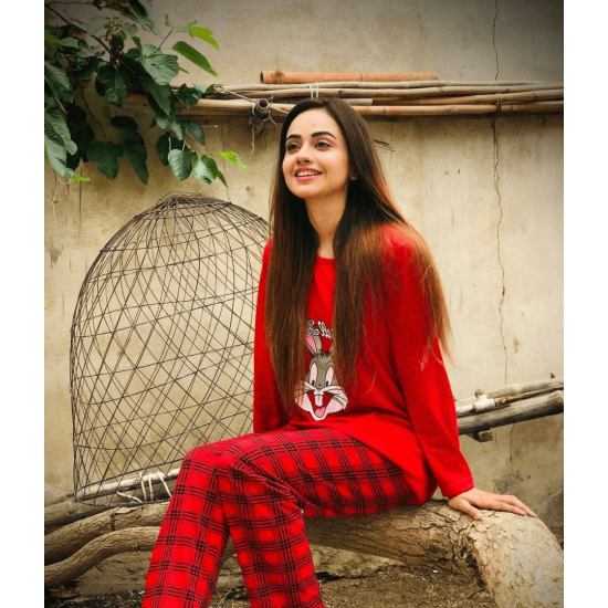 Red Bugs Bunny Ladies NightSuit