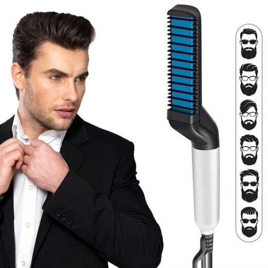 Hair Beard Straightener Modelling Comb Ceramic Iron