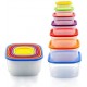 Transparent Refrigerator Food Storage Container Rainbow Colored 7pcs Set