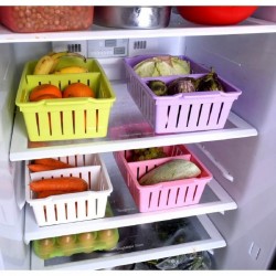 Plastic Storage Baskets Stackable Organizer With Partitions