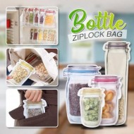 Reusable Bottle Shape Zip lock Bag Pack of 3