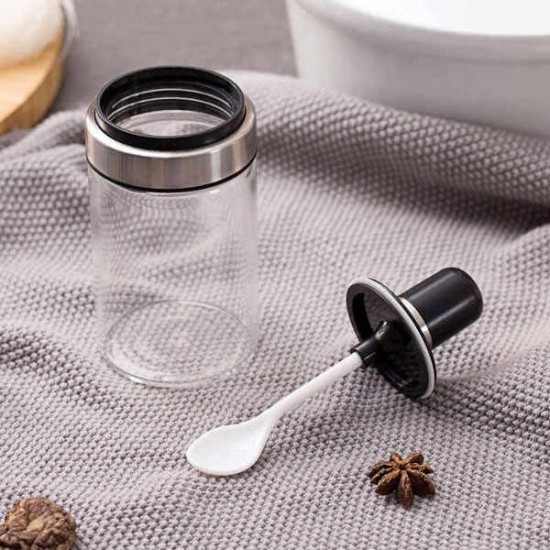 Spice Glass Storage Jar With Spoon