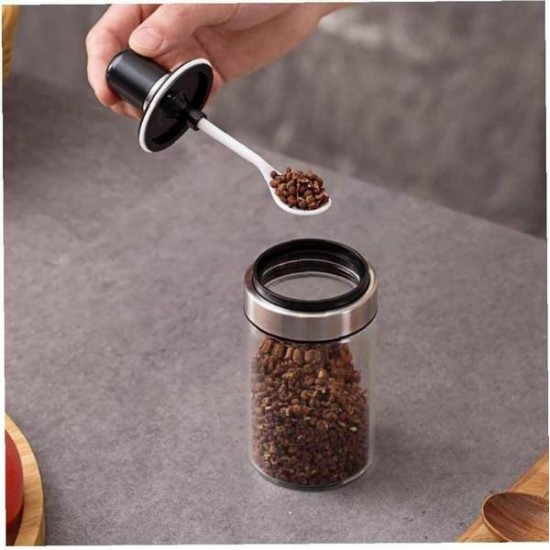 Spice Glass Storage Jar With Spoon