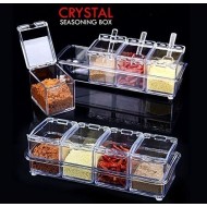 Crystal Seasoning Rack Spice Pots 4 Pieces