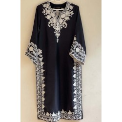 034 Black Silk Embroidered 3 Pieces Ladies Ready to Wear 