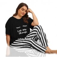 Black Let me Sleep Ladies Night Suit