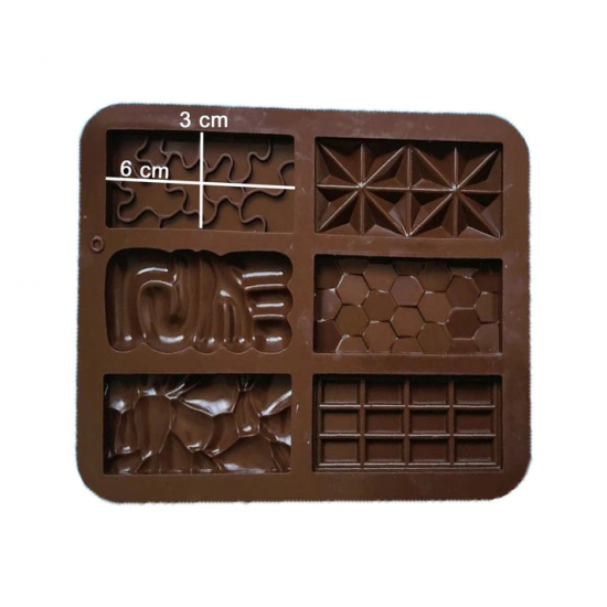 Love and Multi Designs Mini Chocolate Bars Silicone Mold 6 Cavity