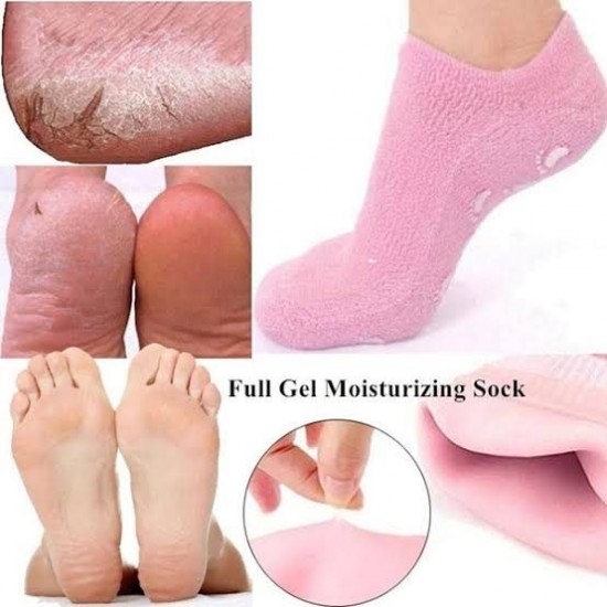 Reusable Silicone Spa Gel Socks for Dry Feet and Cracked Heel 